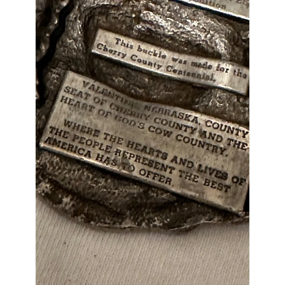 Vintage Siskiyou Belt Buckle Silver Excellent 1984 Valentine NE Centennial Retro